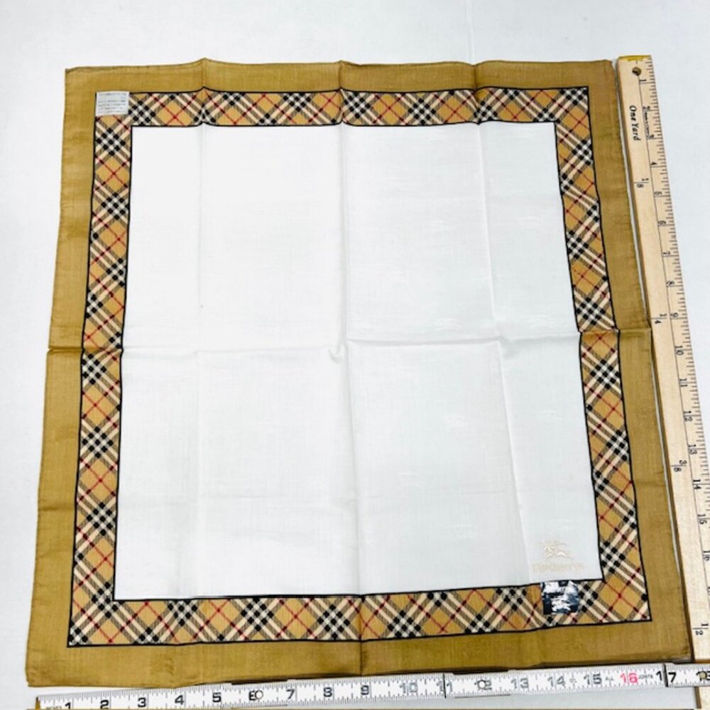 New Men/Women  BURBERRY Handkerchief Nova Check Set of Two 17"-19" 100％Cotton(31 - Picture 10 of 15